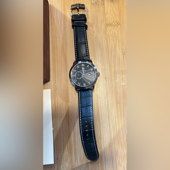 S Coifman SC0387 Watch With 44mm Black Face & Black Leather Band - Picture 4 of 6